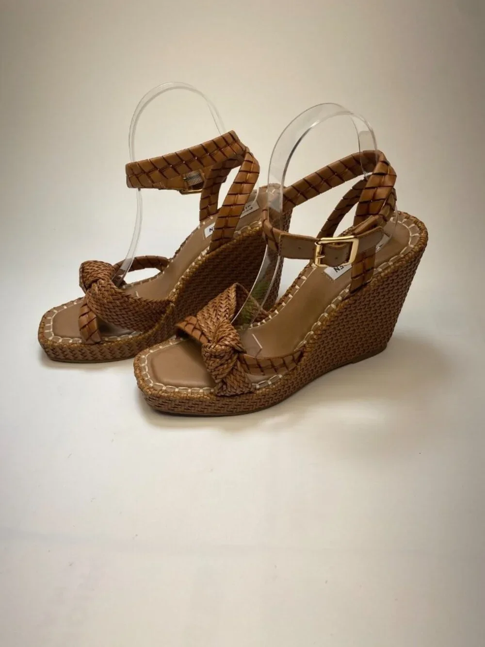 Steve Madden Womens Jylan Wedge Sandal In Cognac Sz 9